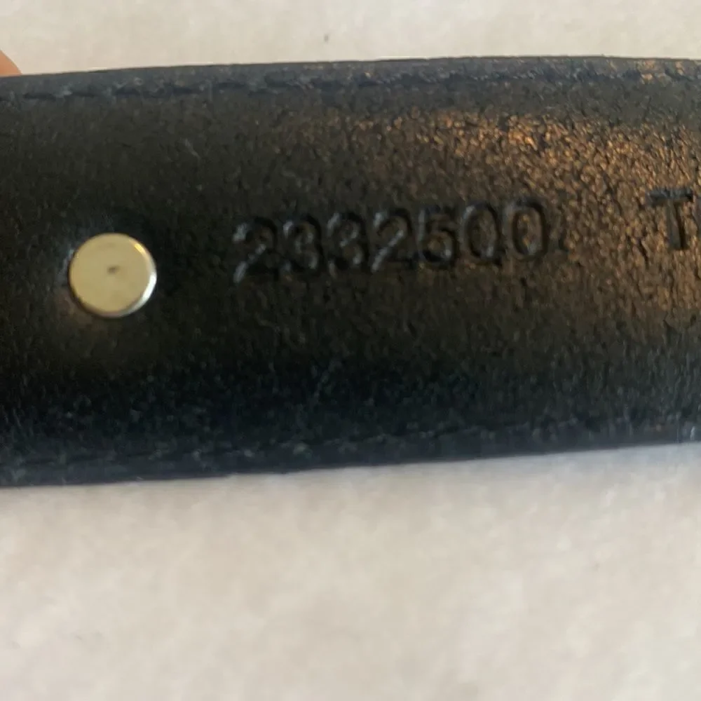 AML 3000 Top Grain Oil Tan Leather Black Golf Belt 36